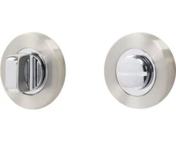 PERTURA Rozet Rond Met WC-/badkamersluiting Bicolor RVS Geborsteld/glans
