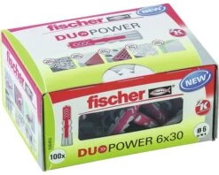 FISCHER Nylon Plug Duopower 6x30, 100 Stuks