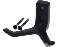 STARX Garderobehaak Dubbel Recht Zwart