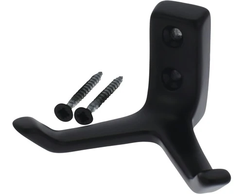 STARX Garderobehaak Dubbel Recht Zwart 3 STARX Garderobehaak Dubbel Recht Zwart