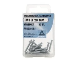 DELTAFIX Metaalschroef Voor Inbouwdoos M3 X 20 Mm, 20 Stuks