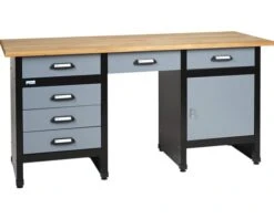 KÜPPER Werkbank 170 Cm Zilver-zwart (1 Deur, 6 Laden)