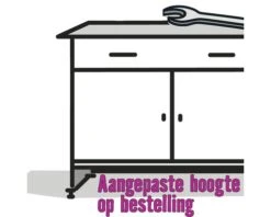 KÜPPER Meerprijs Voor Hoogte Aanpassing Naar 95 Cm Voor Werkbanken Met 2 Zijwanden